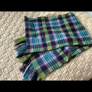 Colourful plaid scarf, made in Scotland